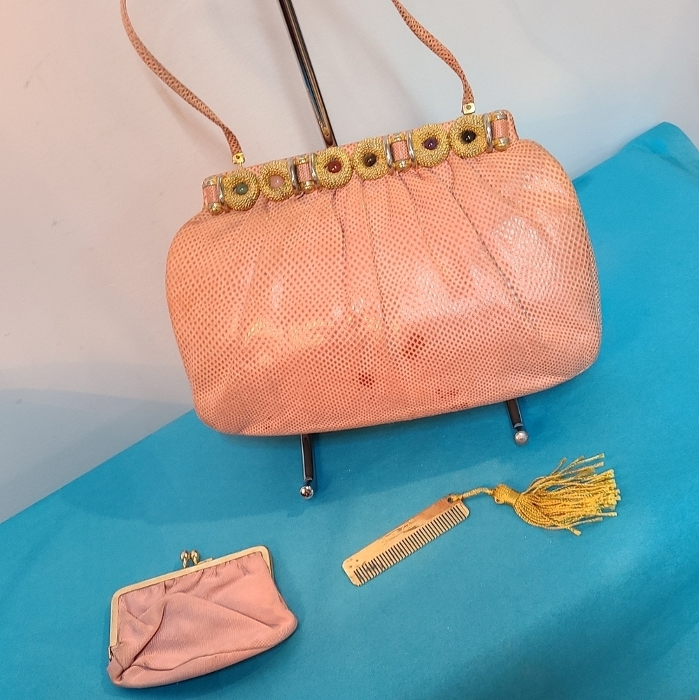 Judith Leiber Karuna Lizard Clutch/Crossbody